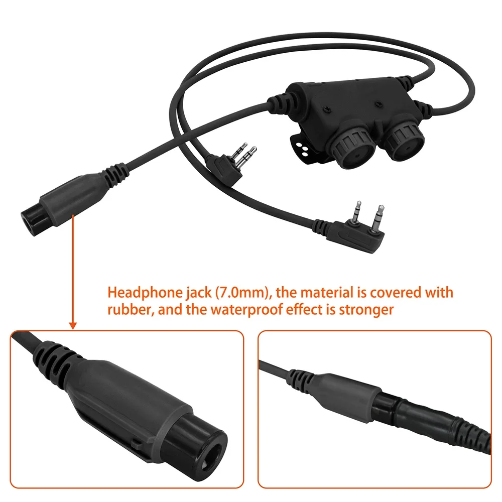 Tactical Headset Dual Communication Tactical U94 PTT with Ken Plug for Comta Sordin Shooting Hunting Airsoft Headphone
