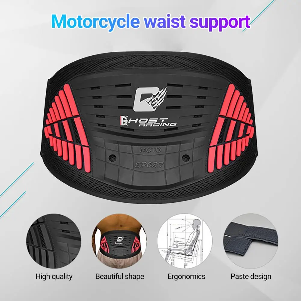 Motorcycle Waist Support Adjustable Length Waist Fasten Tape Shockproof Waist Support Kidney for Cycling