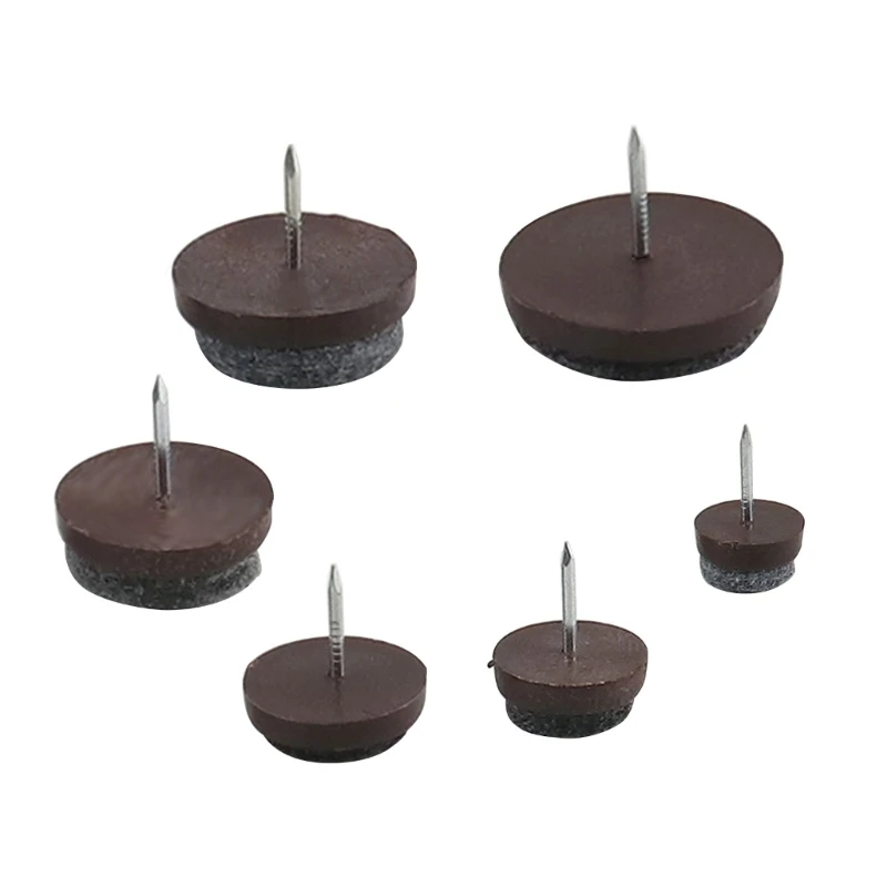 50Pcs Chair Table Furniture Leg Bottom Feet Nail-on Slider Glides Pad Floor Protector for Chair, Stools, Table