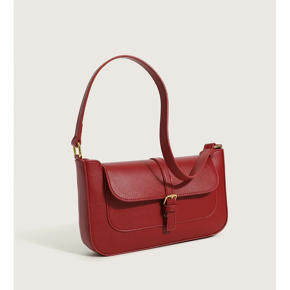 Red Leather Shoulder Bags For Women Fashion Handbags For Women 2022 Designer Luxury Small Female Bags Ladies Purse
