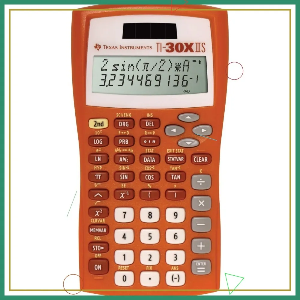 آلة حاسبة علمية برتقالية مع ميزات كسر، تعمل بالطاقة الشمسية، غطاء واقي