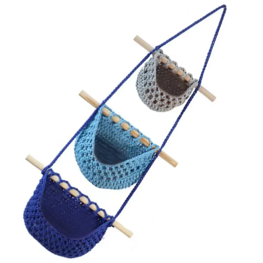 

Fruit Vegetable Hanging Basket Large Capacity Kitchen Baskets Stable Cotton Rope Three Tier Design Ventilation Protection