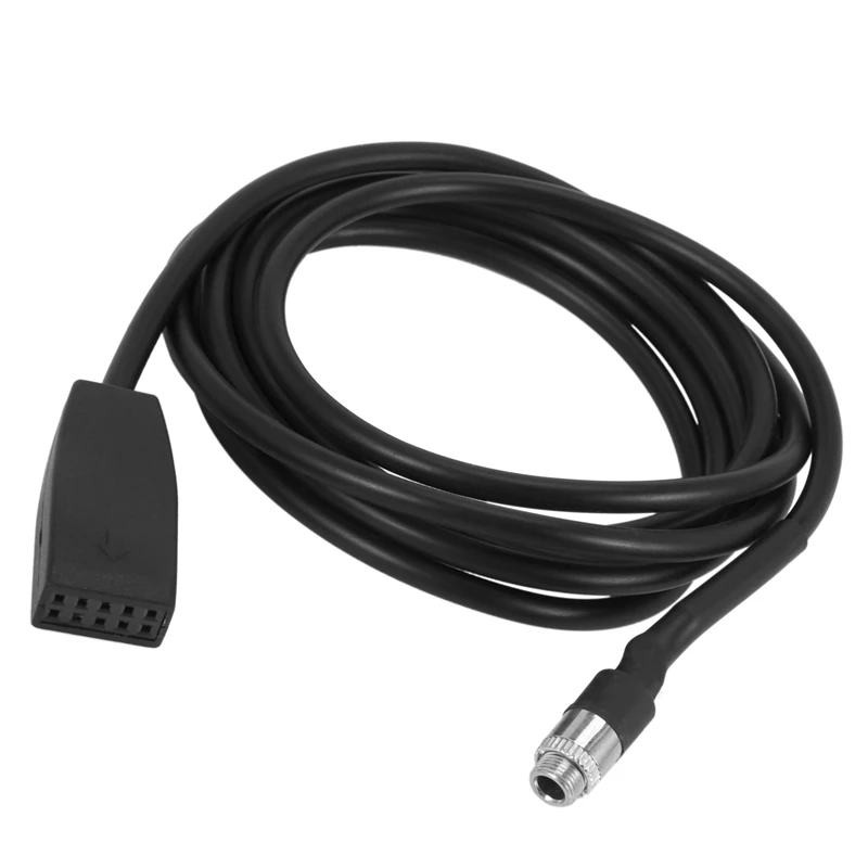 High Quality Black 10 Pin 3.5 Mm Jack Socket Car USB AUX IN Adapter Cable For BMW E39 E53 BM54 X5 E46