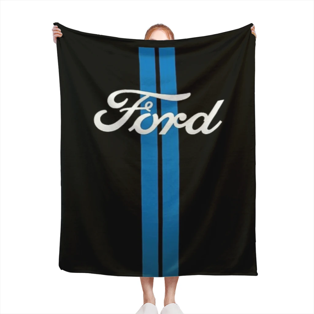 

Retro Ford Stripes Blanket Flange Textile Decor Portable Super Soft Throw Blankets for Home Office Plush Thin Quilt