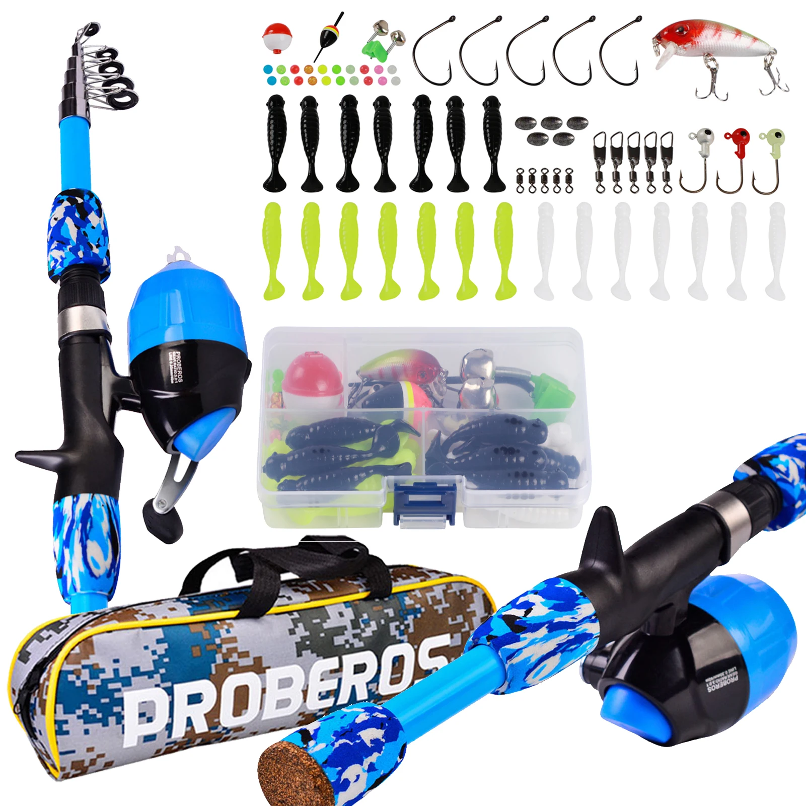 free-fisher-fishing-rod-reel-combodrum-reel-soft-lurestelescopic-fish-polehooks-floats-swivels-sinkersfishing-tackles-pack