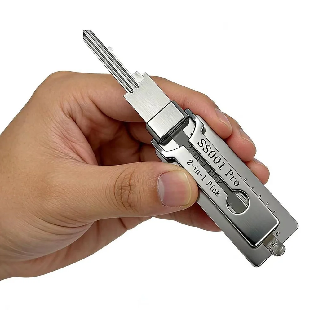 LISHI SS001 PRO 2-in-1 Lock Pick & Decoder, Precision Calibrated Non-Destructive Unlocking Tool for Double Straight Groove Indoo