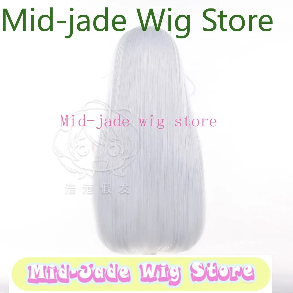 Wandering Witch Elaina Cosplay Wig Silver Grey Long Straight Hair with Braids Extended Simulation Scalp Heat Resistant Wigs