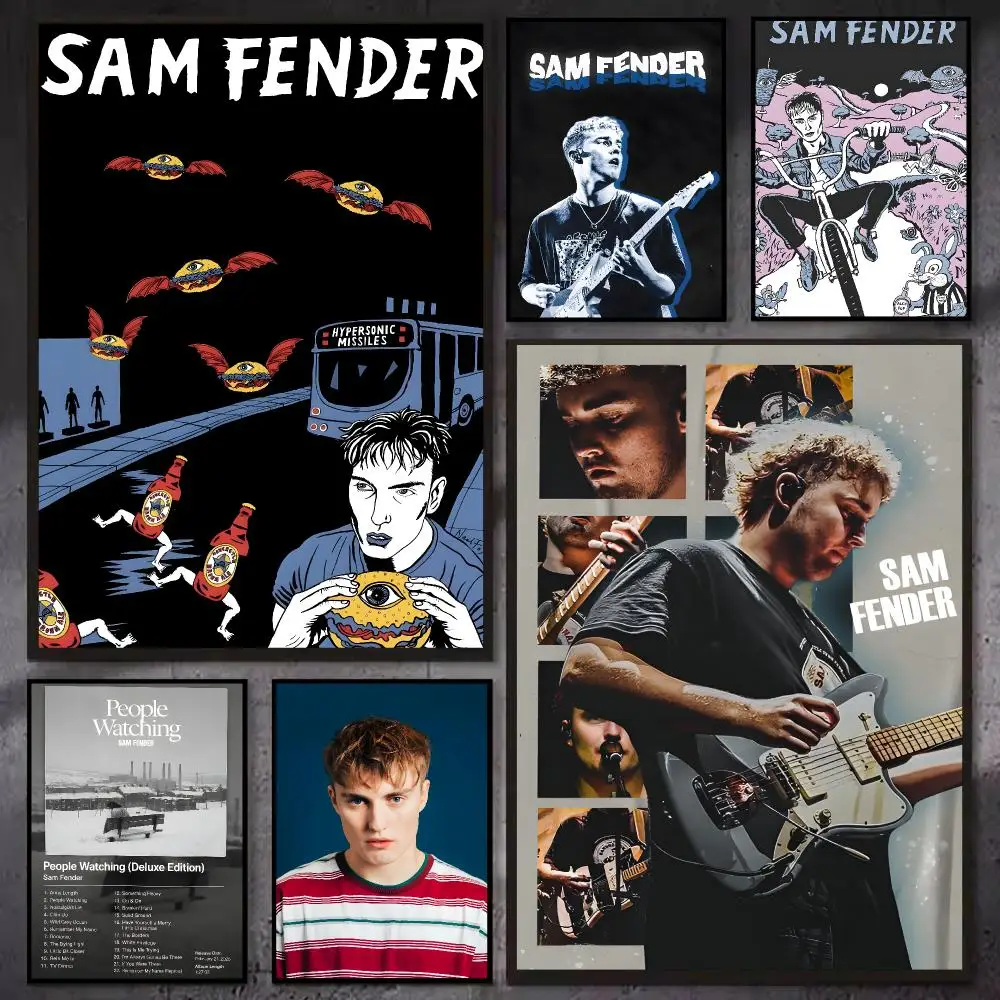 Music Popular Classic TV Sam Fender Poster Artistic Watercolor Graffiti Posters, Chic Wall Decor for Living Room Office