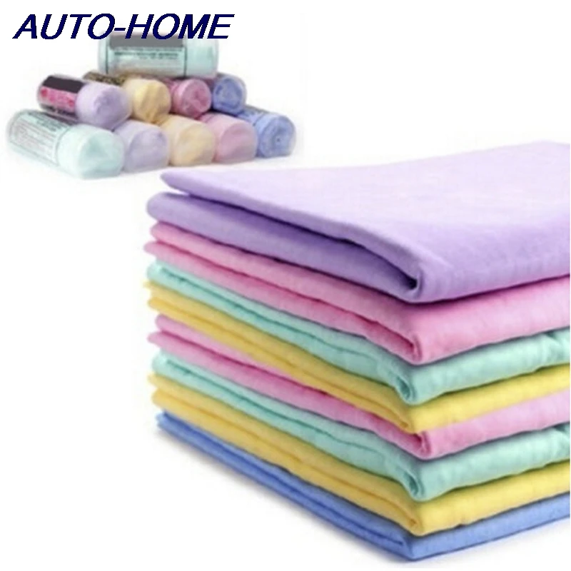 Color newMagical Auto Care Suede PVA Deerskin Chamois Towels Car Cleaning Cham Towel Wash Cloth Sponge Super absorbent Random