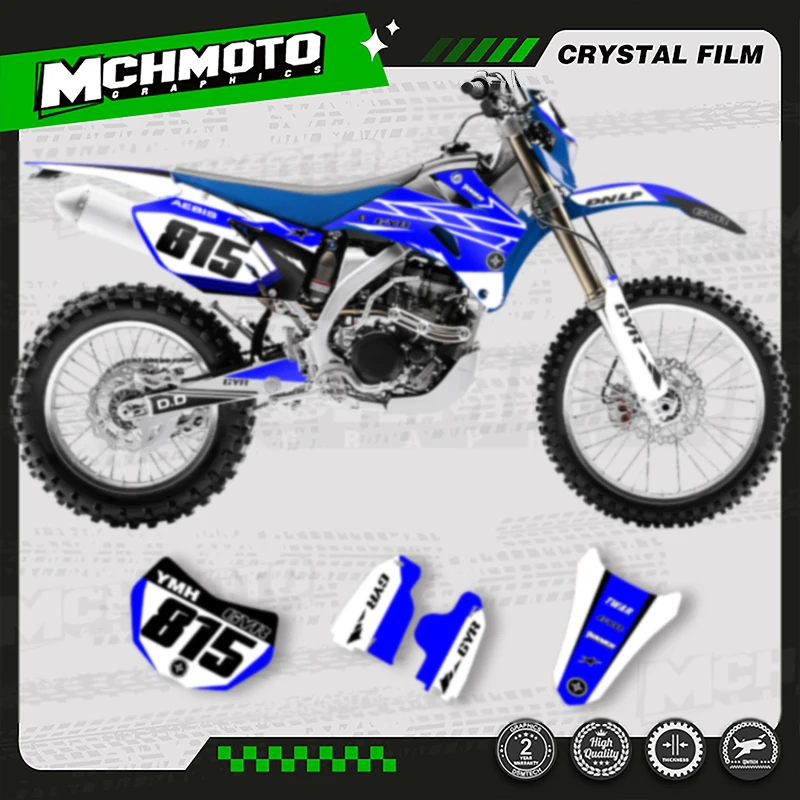 

MCHMFG For YAMAHA WRF450 2007-2011 WRF250 2007-2013 Full Set Motorcycle Graphics Decal Stickers Number Name Custom