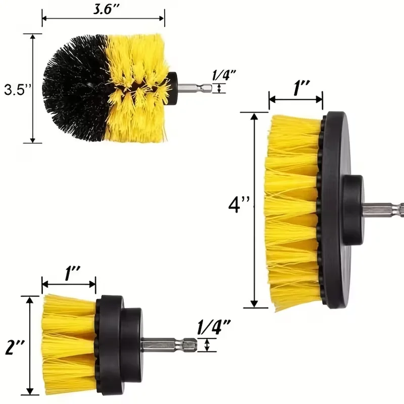 New Electric Scrubber Brush Drill Brush Kit Power Drills Scrubber Brush for Carpet Glass Car Tires Nylon Brushes