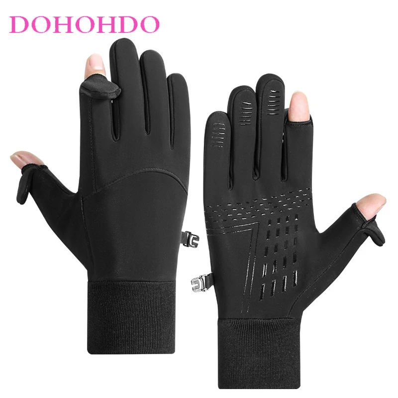 

New Women Winter Gloves Touch Screen Waterproof Riding Fitness Mountaineering Outdoor Anti-skid Sports Black Gloves Men Перчатки