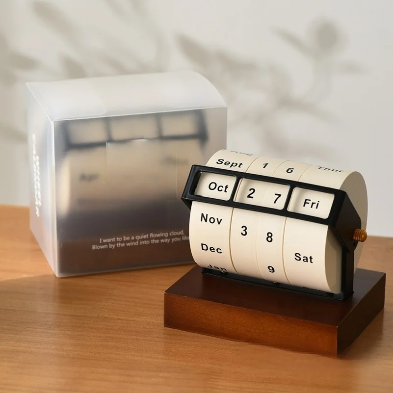 Wheel Perpetual Calendar Large Rotating Desk Calendar Desktop Ornaments Desk Calendar Perpetual Countdown