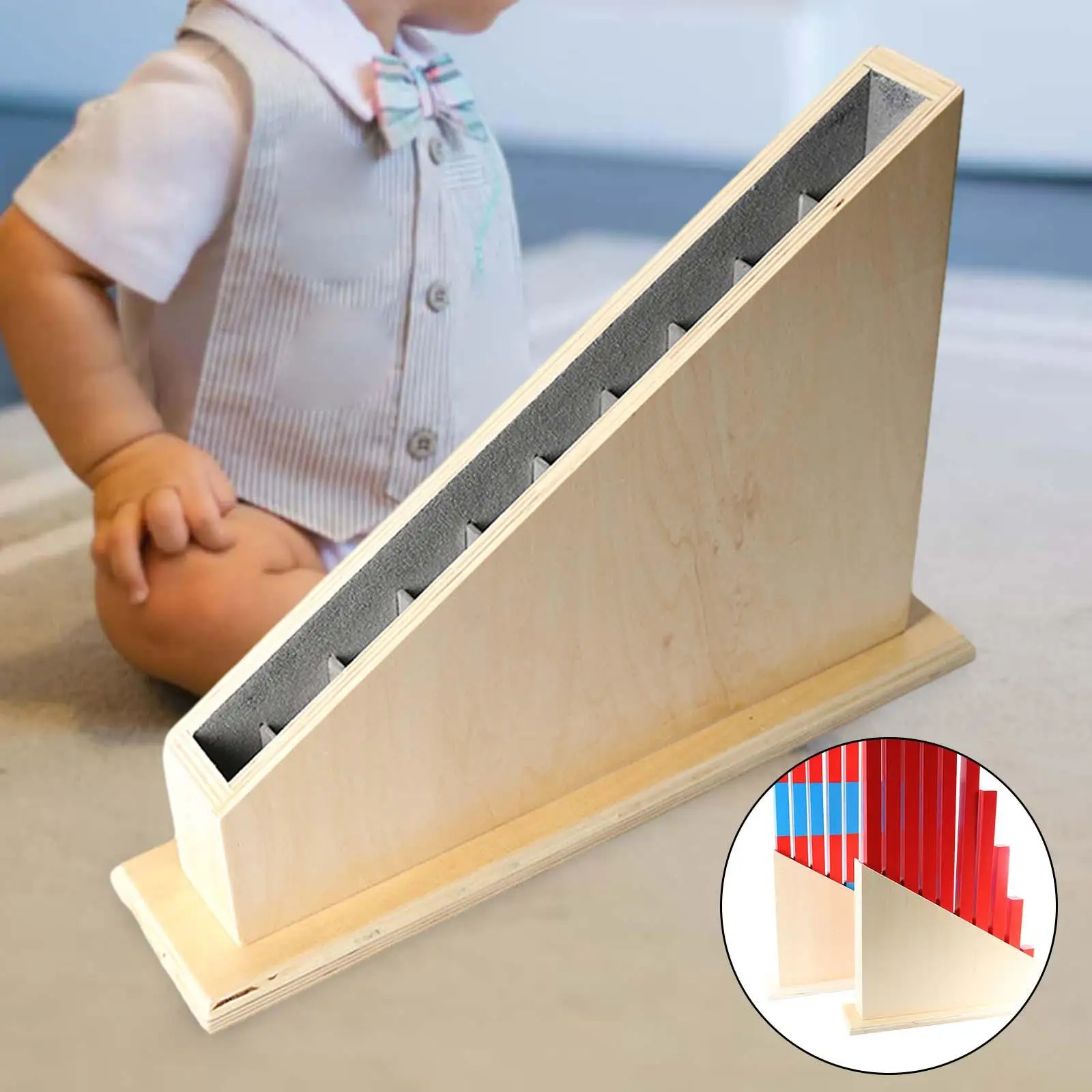 

Montessori Rods Stand Durable Red Blue Long Sticks Base for Toddlers Children Ki