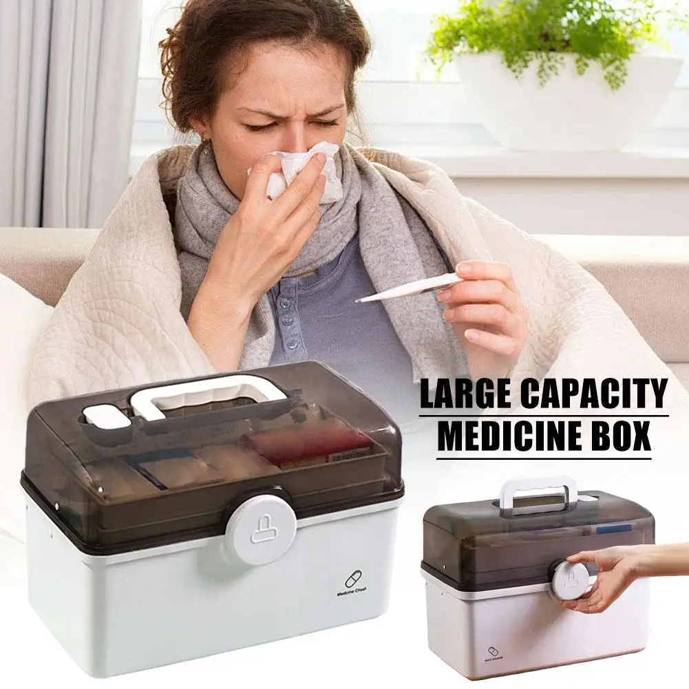 

Household Medicine Box Household Large-capacity Multi-layer Box Box Storage Complete Placement Medical Medicine Medicine Of T6H8