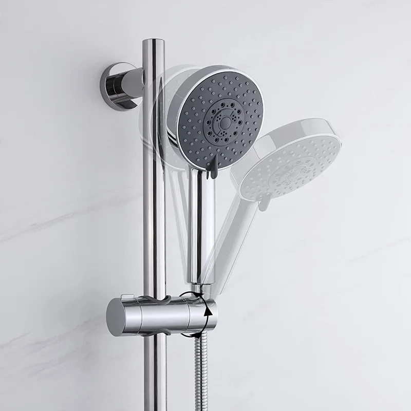 Adjustable Lift Rod Rail Slide Bracket 18-25mm Shower Head Holder 360° Rotation 22mm Clamp Sprinkler Heads Mounting Brackets