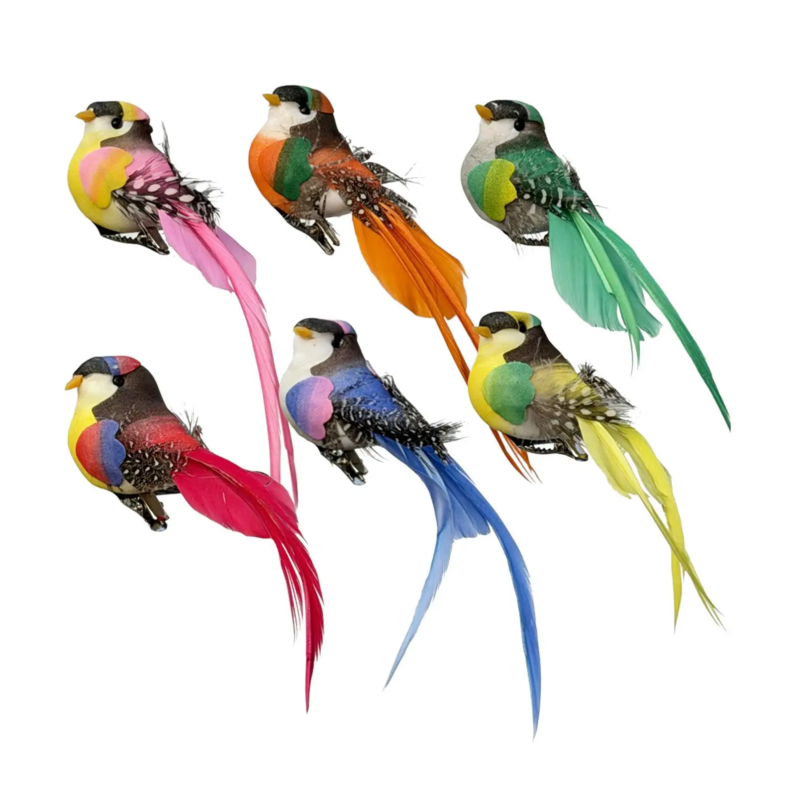 Lifelike Artificial Bird Ornament Realistic Branch Clip Decoration for Home Balcony Lawn Garden Seasonal Display