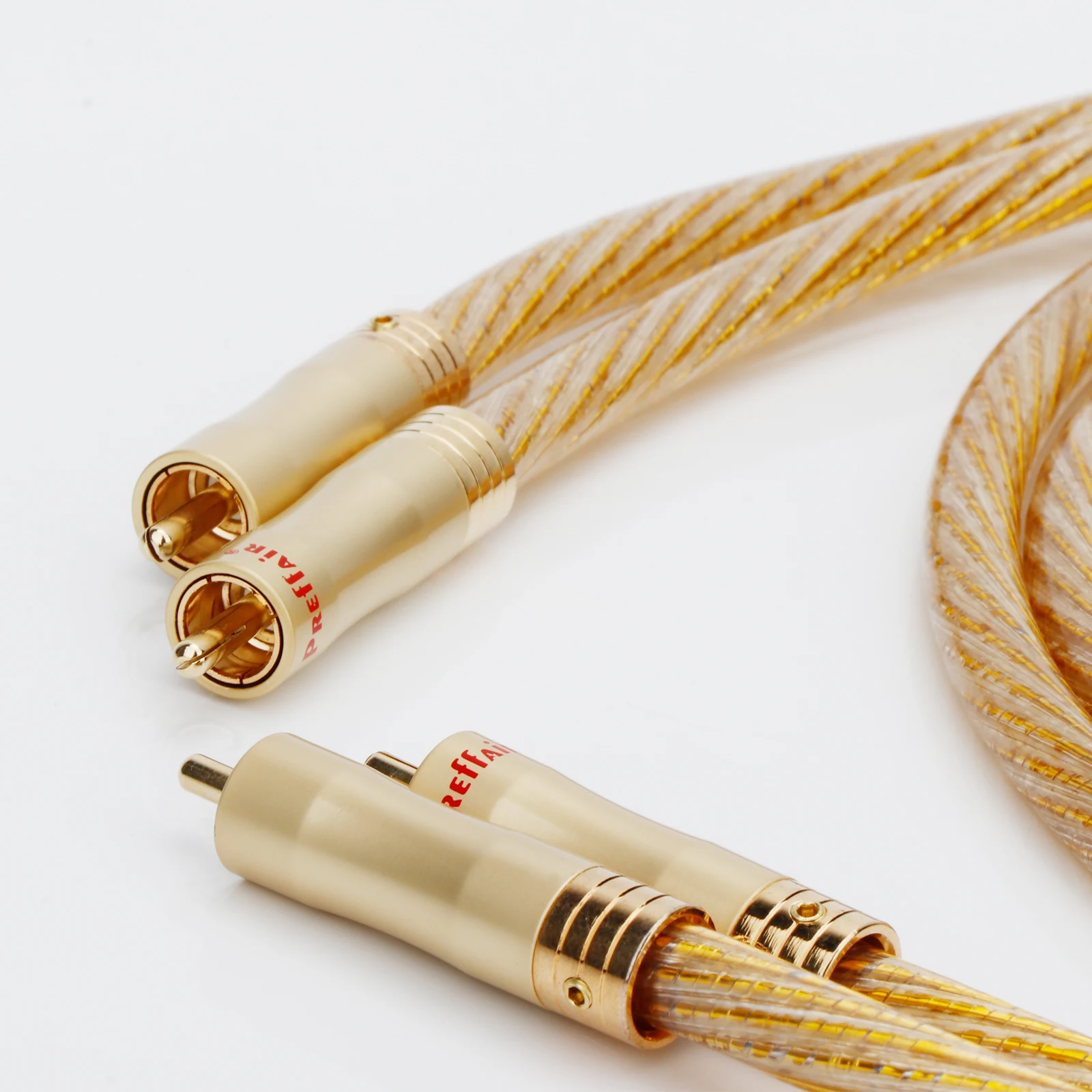 Par 8N OCC Cable de señal plateado Cable de audio RCA dorado Cable de audio 2RCA a 2RCA para amplificador DVD