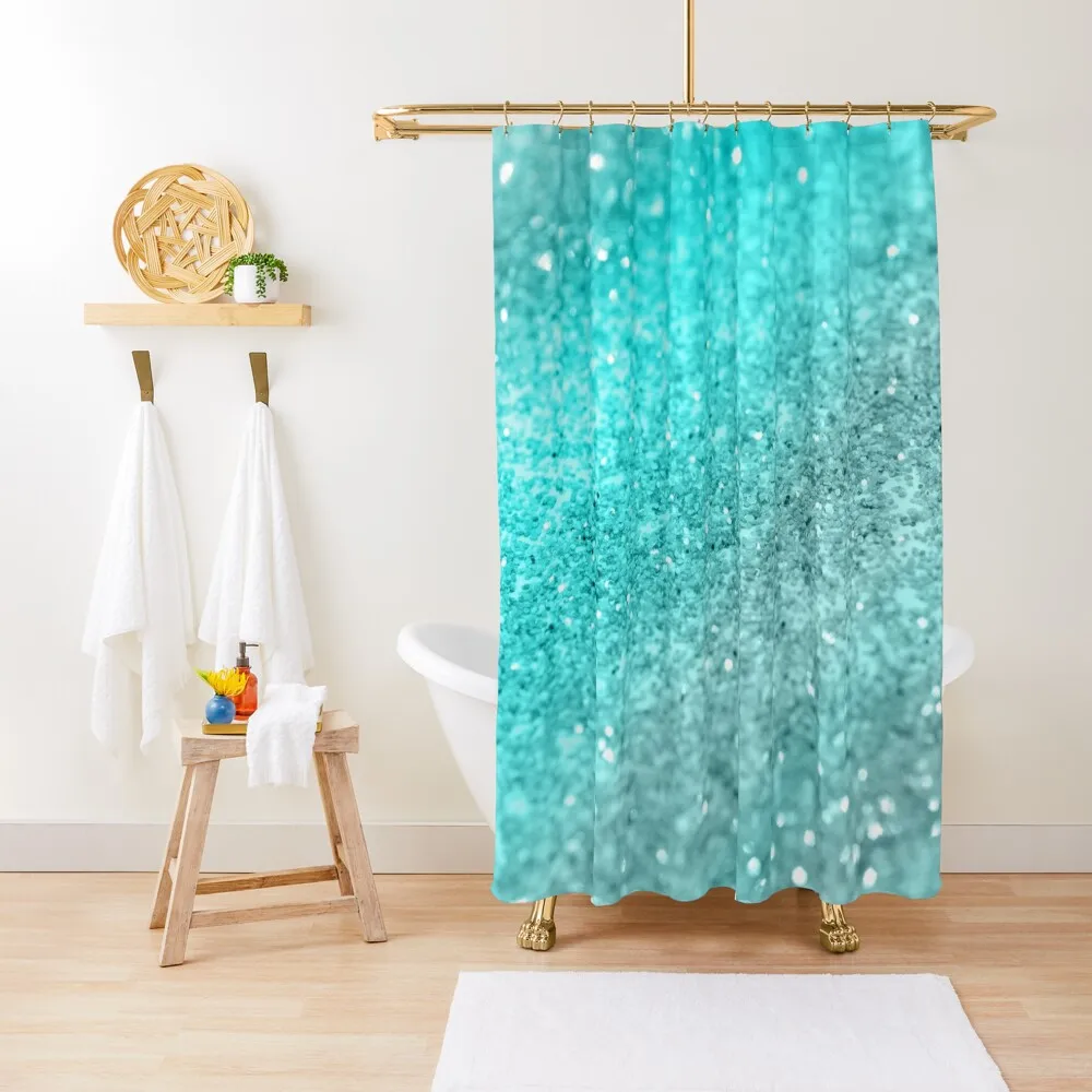 

Aqua Teal Ocean Glitter #1 (Faux Glitter) #shiny #decor #art Shower Curtain Luxury Bathroom Waterproof Shower Curtain