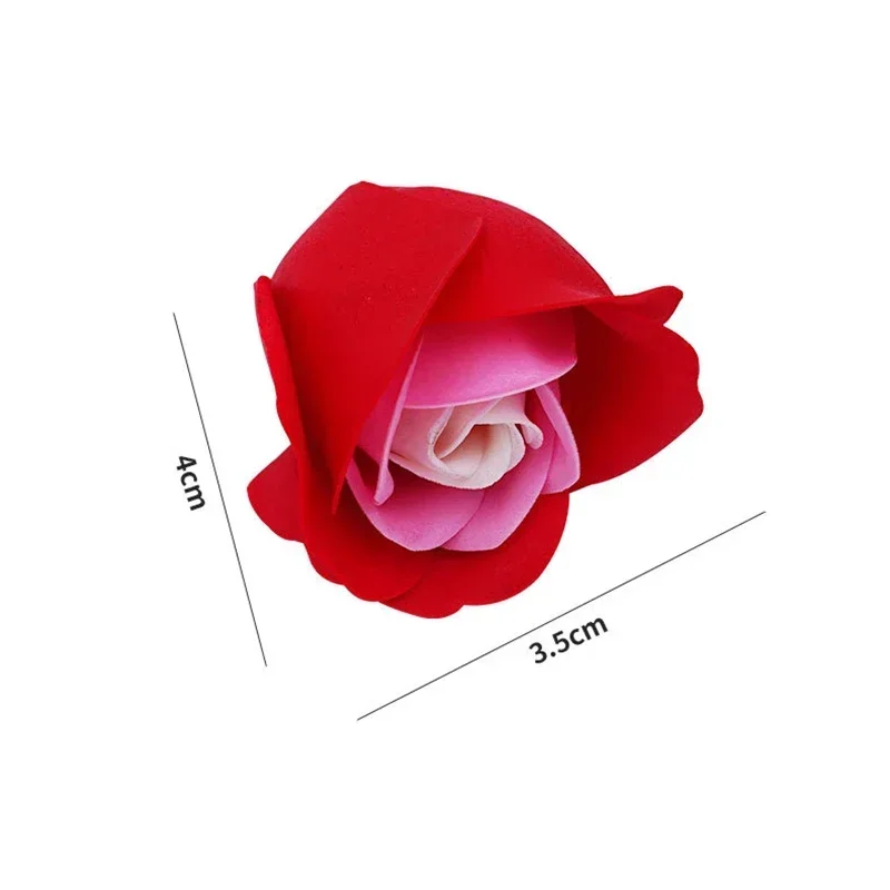 27/81pcs 3.5x4cm Soap Artificial Flower No Flower Base 3 Layr Roses Heads for Home Wedding Mother's Day DIY Gift Box Decoration