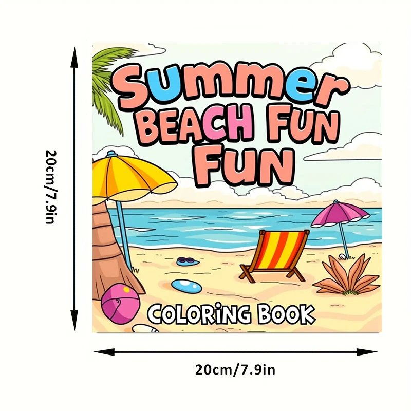 28ページのオリジナル夏のビーチで楽しむ大人向け塗り絵 |   塗り絵、クリスマスや感謝祭のための画材