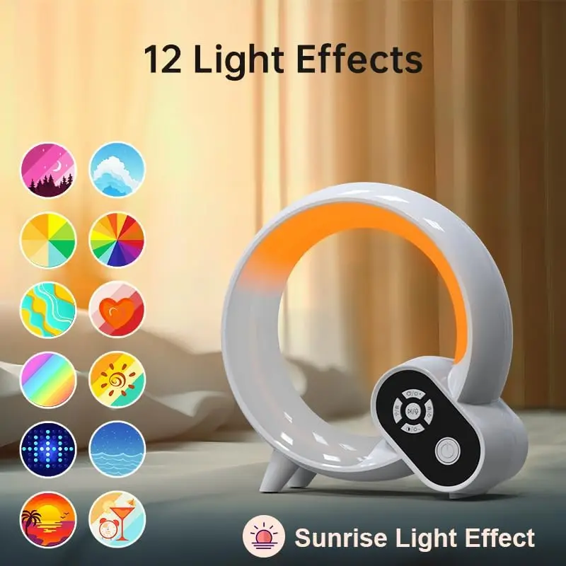 Q-Type Dimmable Wake-up Light RGB Night Light Built-in Sleep-aid White Noise Alarm Clock Suitable For Children Sleep Night Lamp