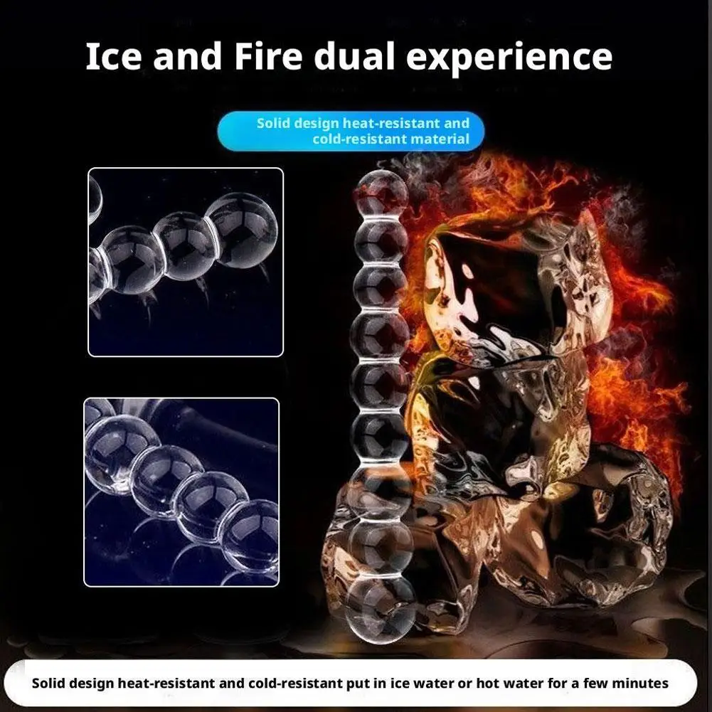 Tapón Anal de cristal, juego de seis piezas, cuentas para tirar, consoladores pequeños de doble uso, tapones para los glúteos, masturbación, dilatación Posterior, Juguetes sexuales para adultos