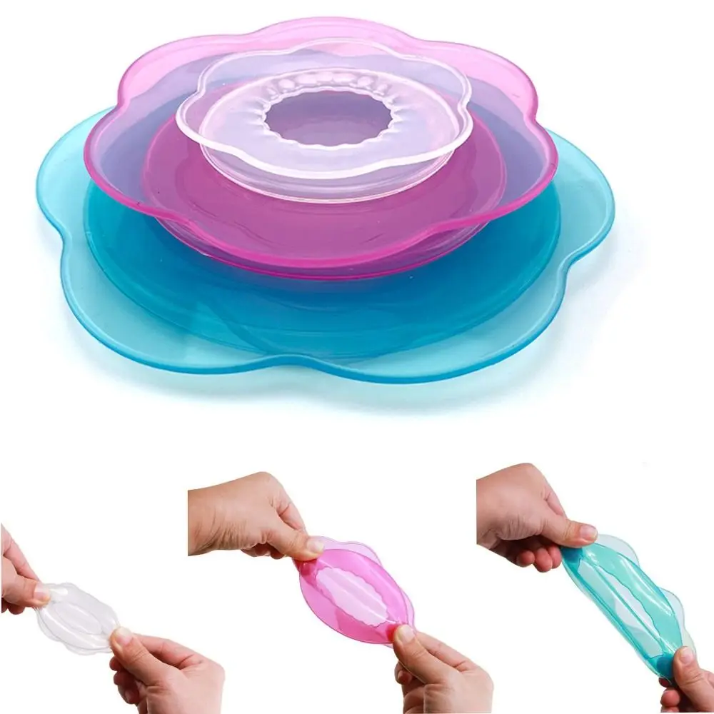 1/3Pcs Food Grade Microwave Food Cover Silicone Reusable Elastic Bowl Covers Refrigerator Accessories Durable