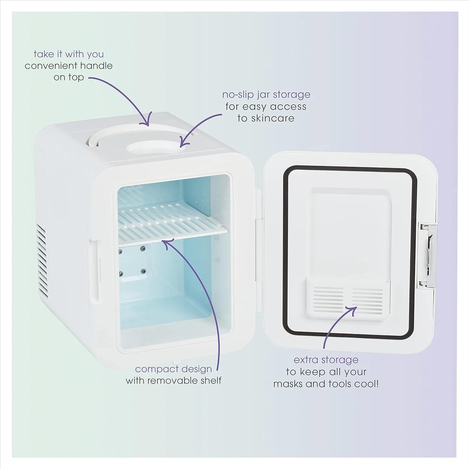 Настоящий светящийся мини-холодильник для средств по уходу за кожей, макияжа и косметических инструментов, 4-литровый мини-холодильник для ухода за кожей
