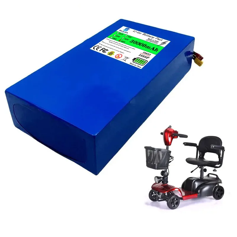 60V 30000mAh High‑Power Lithium Ion Battery Pack | 16S8P, Built‑in BMS, 67.2V Full Charge, 2000W for E‑Bike & Electric Motor