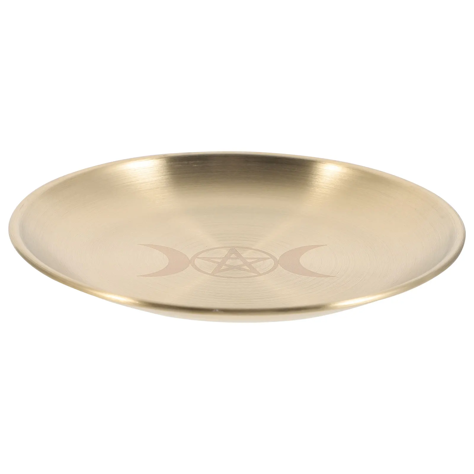 

Pentacle Gold Plate 5 Pointed Jewelry Tray Altar Table Decorative Home Office Use Key Dish Nightstand Tray Metal
