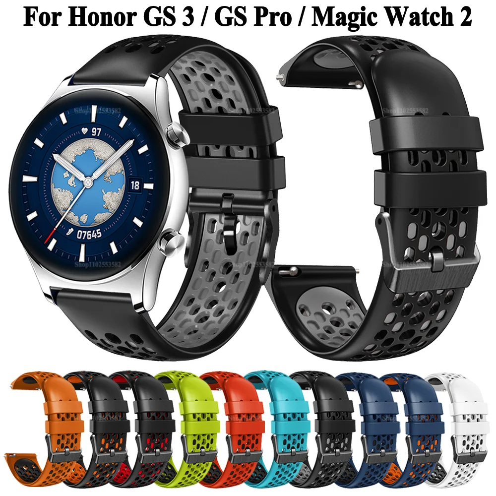 For Honor Watch GS Pro Bracelet Smart Watch Strap For Honor GS 3 Magic Watch 1 2 Accessories Band Sports Silicone Watchband 22mm