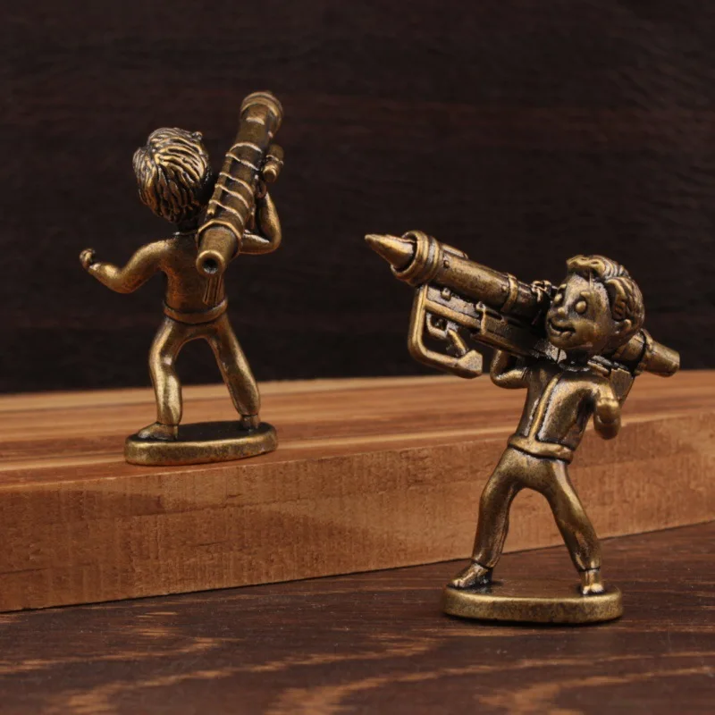 النحاس الرجعية قذيفة الصبي الشكل ديكور المنزل حلية نموذج الصينية زخرفة ديكور المنزل