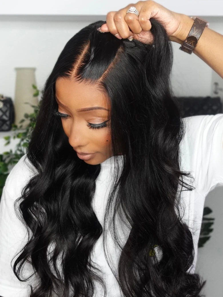 UNice 100% menselijk haar body wave pruik 7x5 en 13x4 kant lijmloze pruik - afbeelding 2