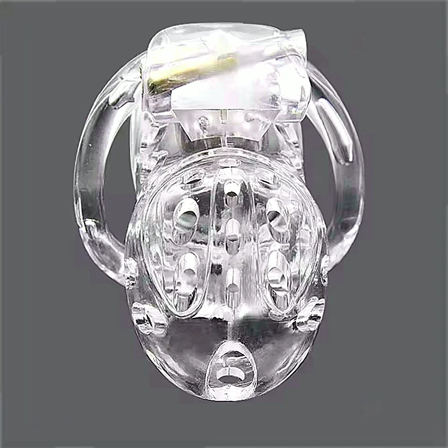 This Electric Shock Plastic Chastity Cage Features Adjustable Long Short Design With Penis Ring Ball Lock For Male BDSM Play