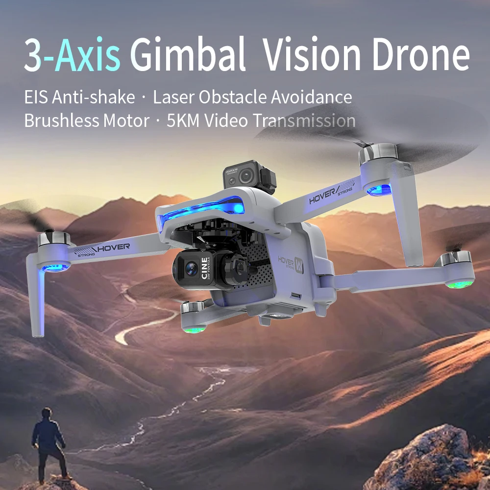 Nouveau Drone GPS professionnel S952 MAX avec caméra 4K, cardan 3 axes 5G WiFi, quadrirotor RC sans balais, contrôle d'écran, jouets de pêche