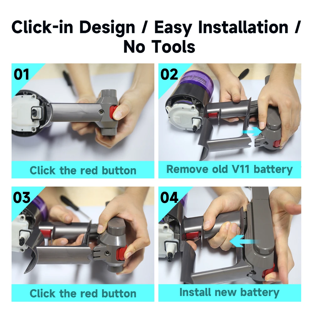 25.2V 8.0ah Battery for Dyson V11 SV15 SV14 Series V11 Absolute V11 Fluffy  V11 Extra V15 Detect Absolute Vacuum Cleaner Animal - view 5