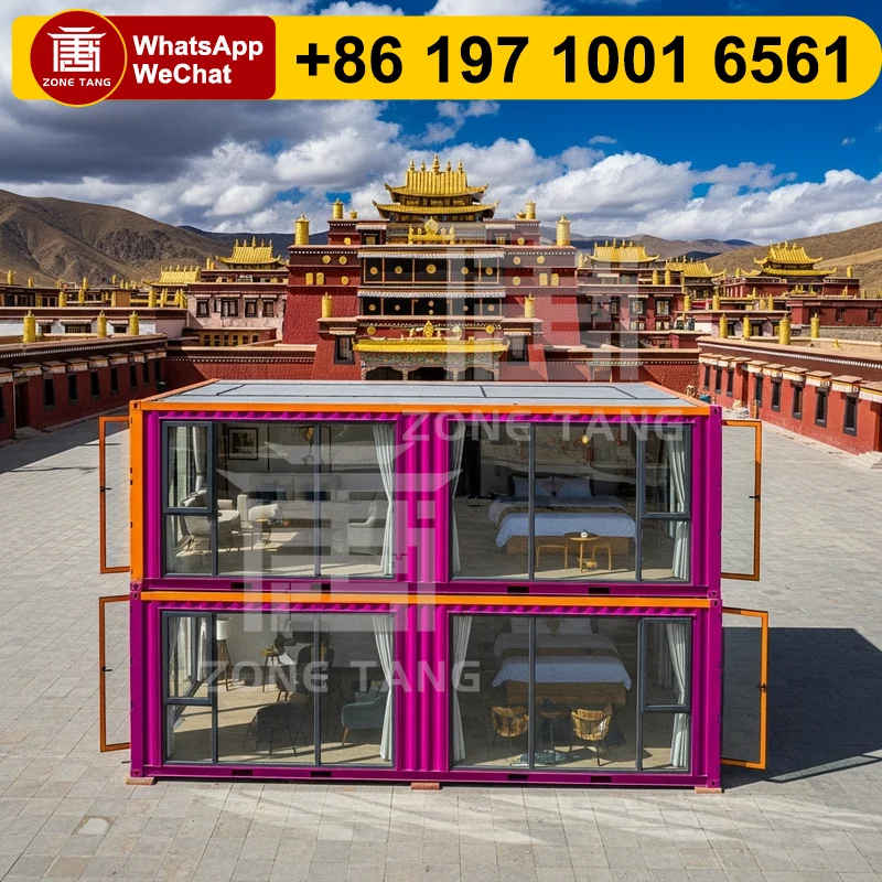 

Mobile House Flat Pack House Anti Rust Easy To Modify Labor Camp Customize Color Detachable Modules Fast Installation Tiny House