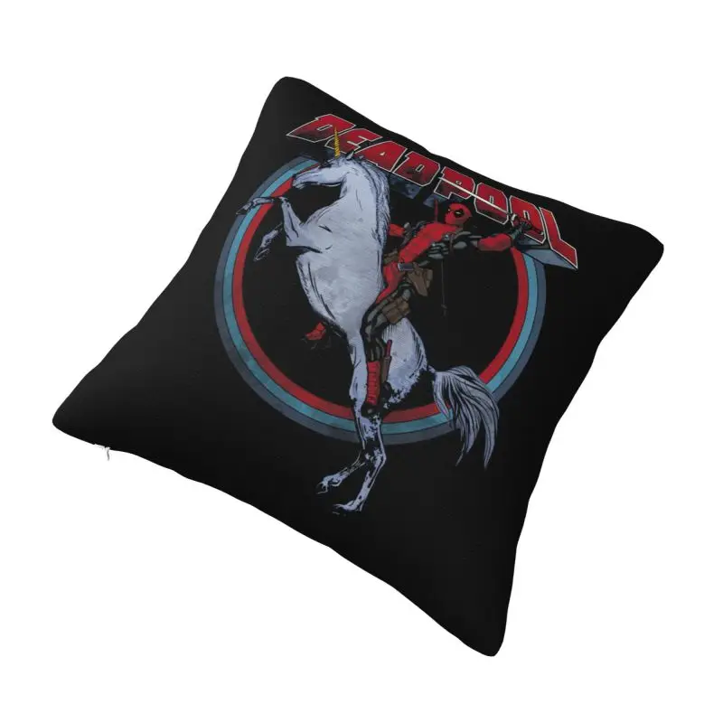 Custom Deadpool On Horseback Cushion Cover 45x45cm Soft Nordic Throw Pillow Case