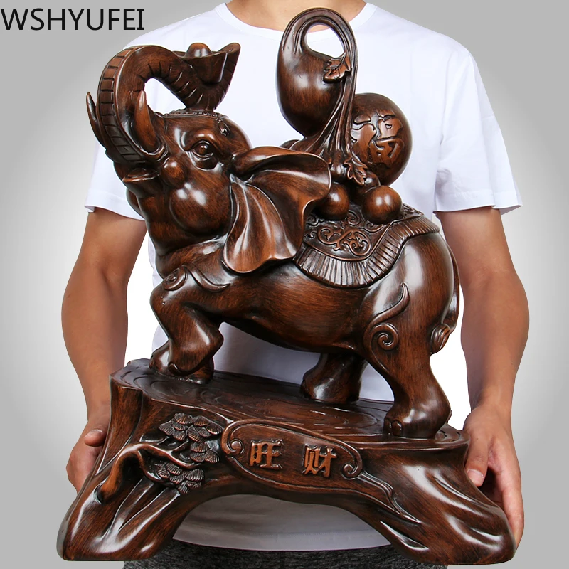 

Chinese Style Elephant Animal Wine Cabinet Statue Ornaments Resin Sculpture Crafts Home Decoration Accessories Wedding Gifts