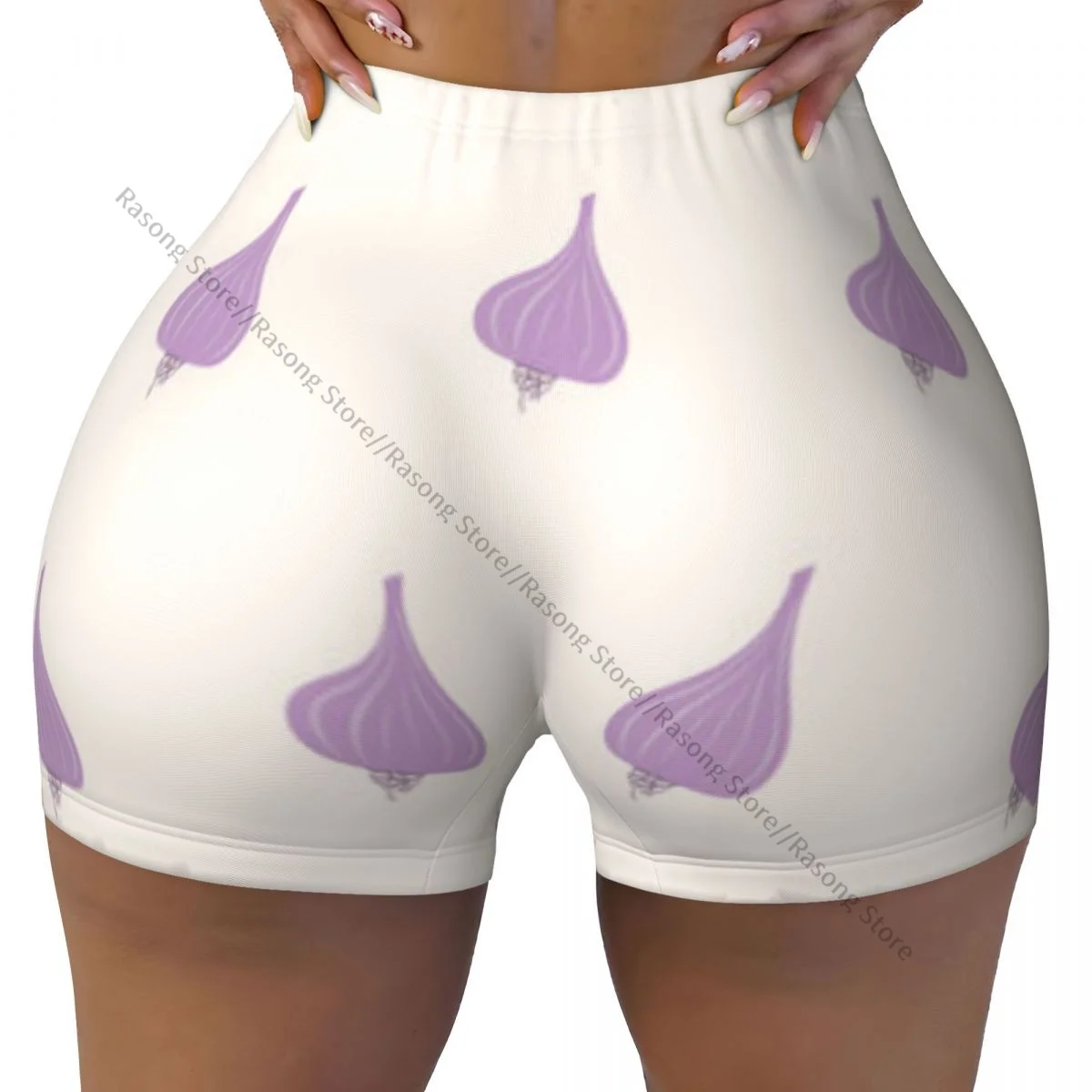 رفع قصيرة مرونة قطب بعقب لطيف الفاكهة خلفية تشغيل السراويل الرياضية السراويل النسائية الملابس الصالة الرياضية