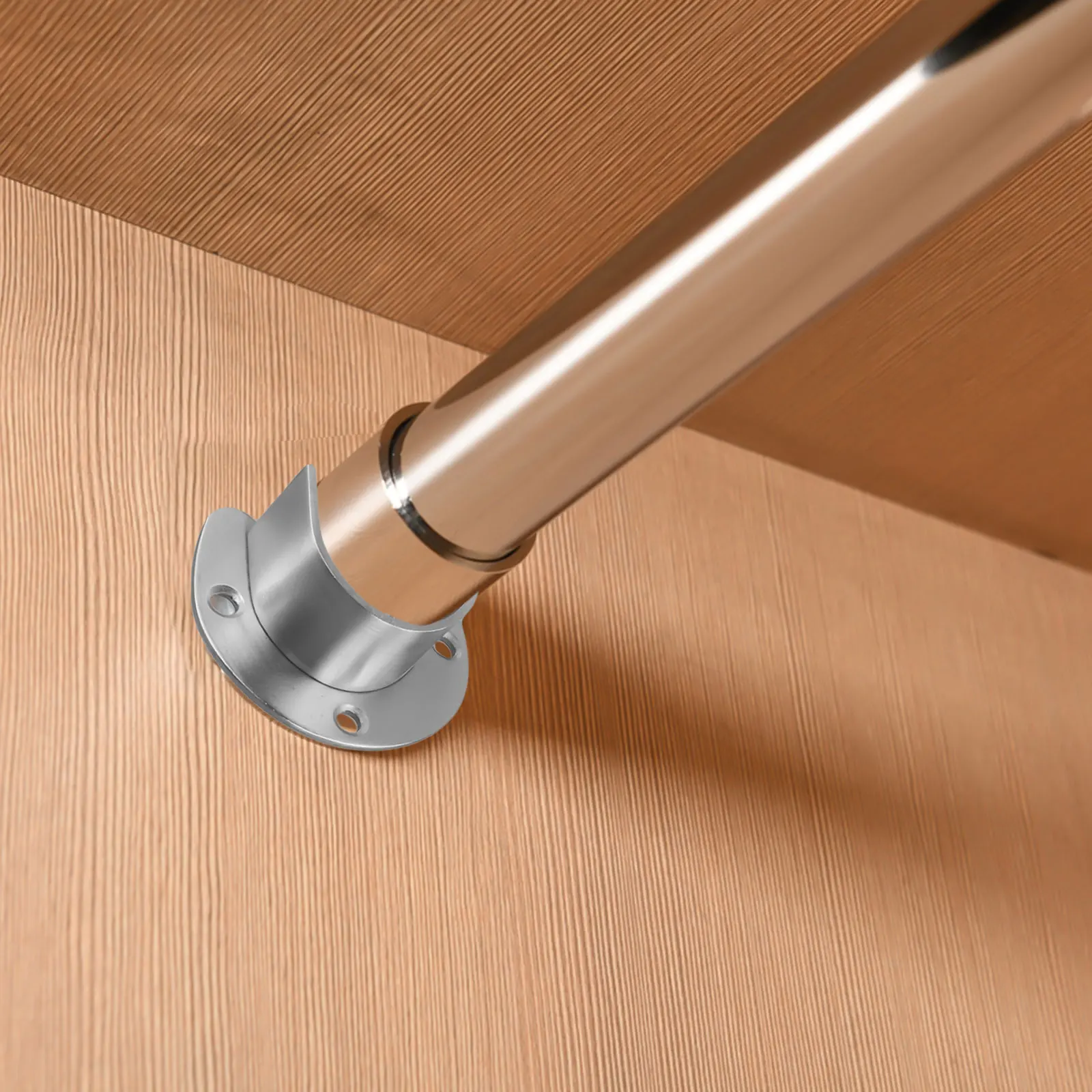 

4pcs Thickened Stainless Steel Clothes Pipe Seat Clothes Rod Wardrobe Clothes Support Stainless Steel Round Tube Opening Flange