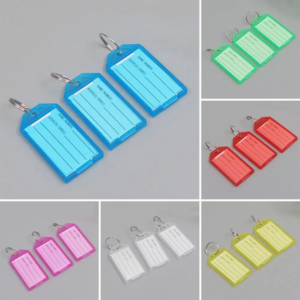 Color-coded Key Tags Durable Key Tags 50pcs Bright Plastic Key Tags with Writable Labels Waterproof Identifiers with for Office