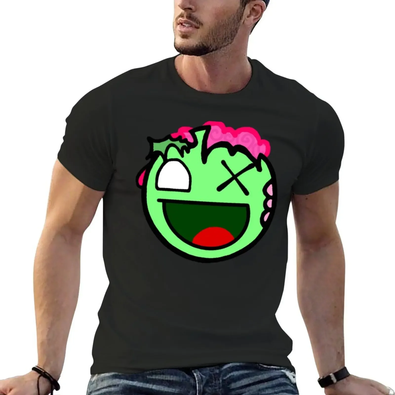 

epic zombie face xD T-shirt tops anime korean fashion Men's cotton t-shirt