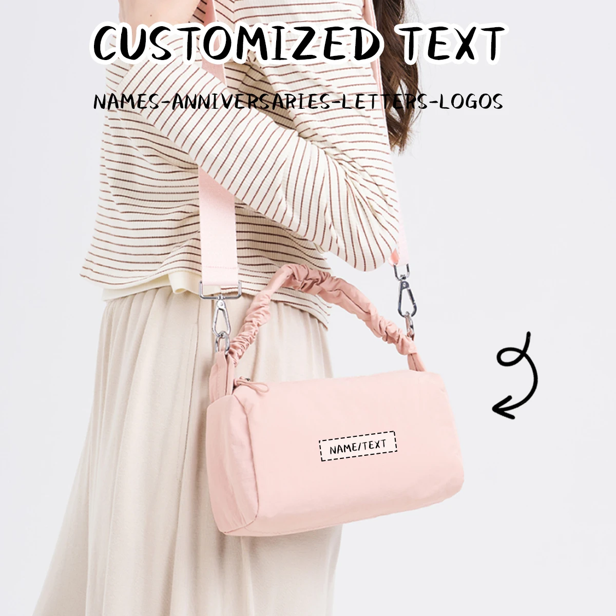 Custom Logo Small Travel Bag, Lightweight Women's Short-Distance High-End Handbag, Travel Sports Crossbody Bag, Hiking Small Luggage Bag, Personalized DIY