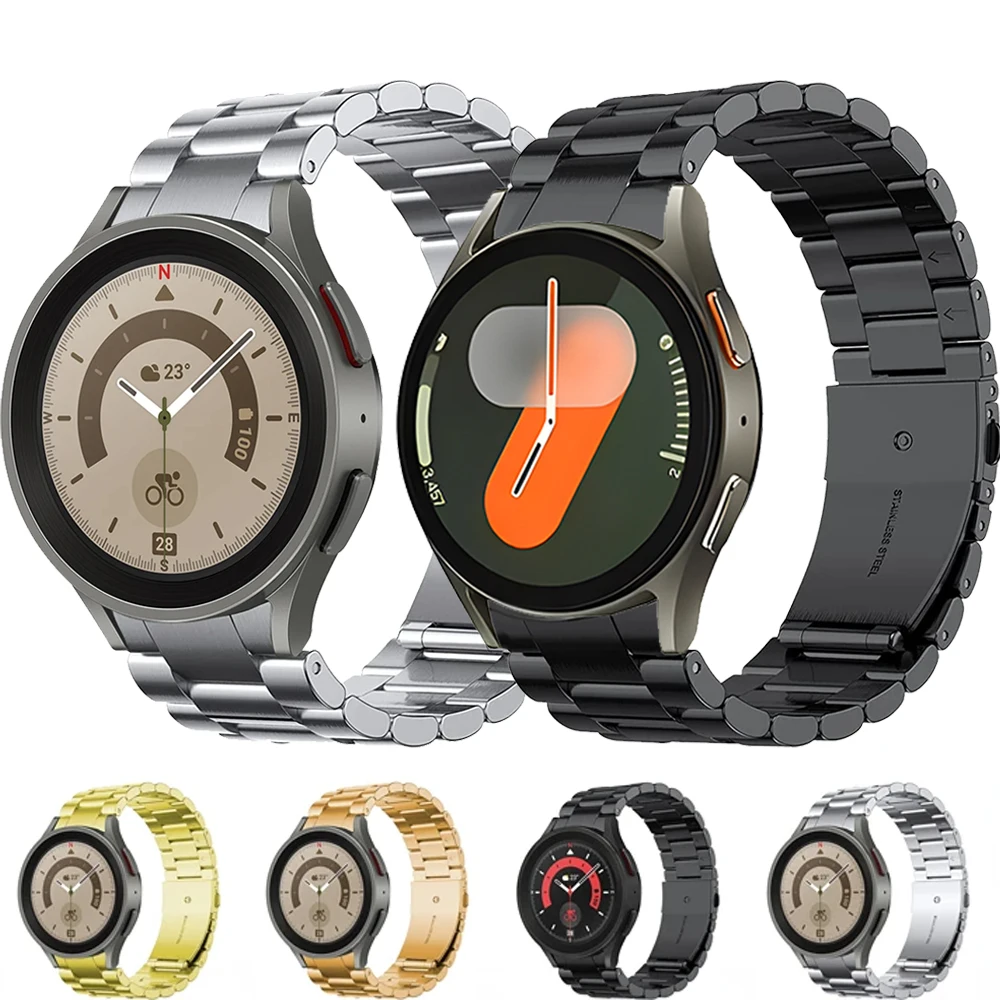 Metallarmband für Samsung Galaxy Watch 7/6/5/4 45mm 44mm 40mm Gebogenes Interface-Band für Galaxy Watch 4/6 Classic 46mm 47mm 43mm 42