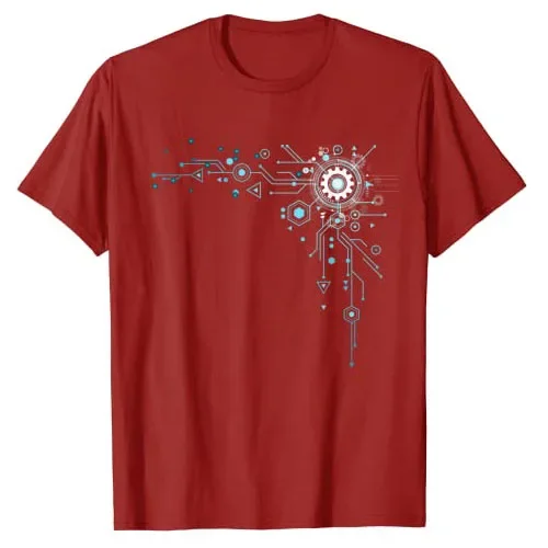 Computer Circuit T-shirt - Engineer Gifts - Computer Nerd Graphic Tee Top Geek Heart CPU Gamers Programmers Outfits Novelty Gift