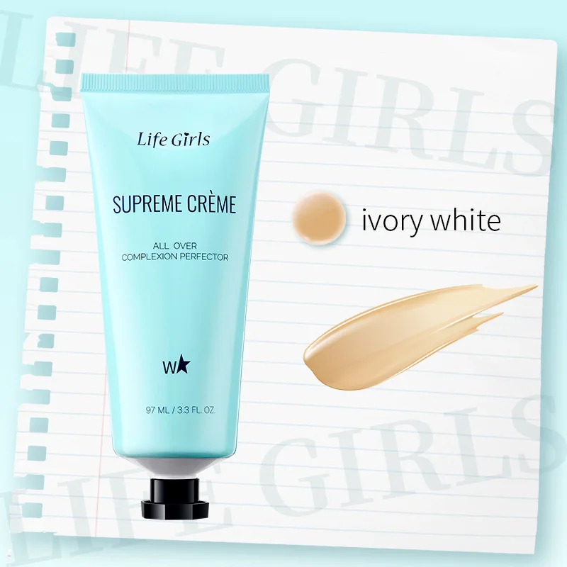 Life Girls 4 色のリキッドファンデーションフェイスコンシーラークリーム保湿ナチュラル肌の明るく長持ちしやすい塗布