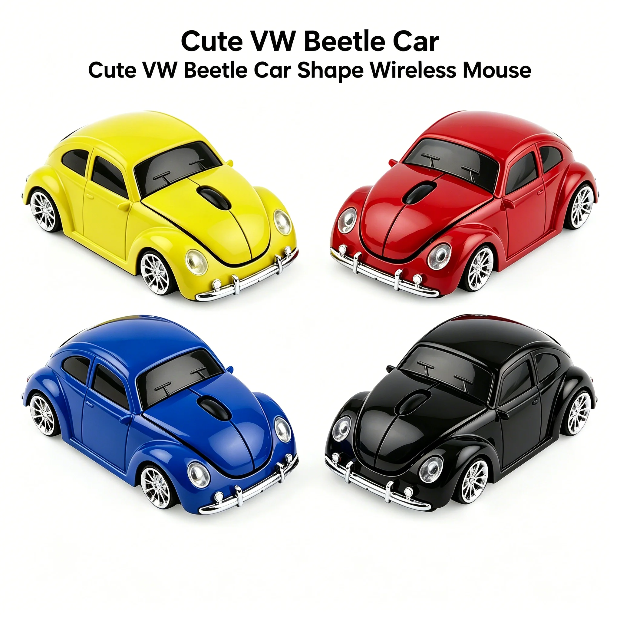 Cute VW Beetle Car Shape Wireless Mouse 2.4G 1600 DPI 3D Ergonomic Gaming Office Mice For PC Laptop Notebook Computer Gift