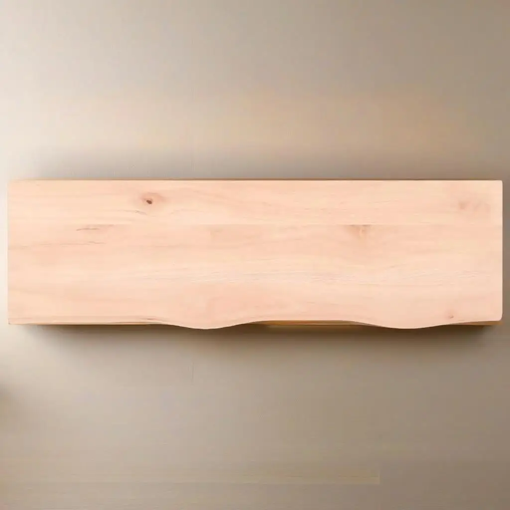 Untreated Solid Oak Wall Shelf 100x30x(2-4) cm - Durable & Stylish Home Decor Storage